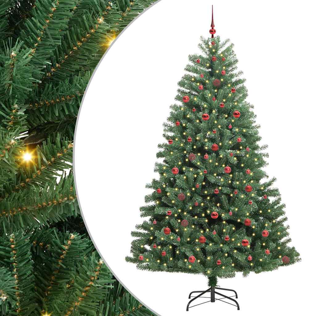 Kunstigt Hinged Juletræ Grøn 240 cm PVC og metal
