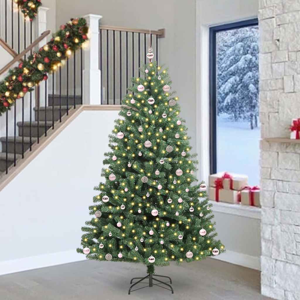 Kunstigt Hinged Juletræ Grøn 240 cm PVC og metal