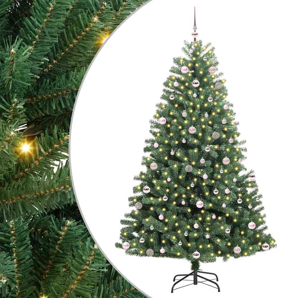Kunstigt Hinged Juletræ Grøn 240 cm PVC og metal