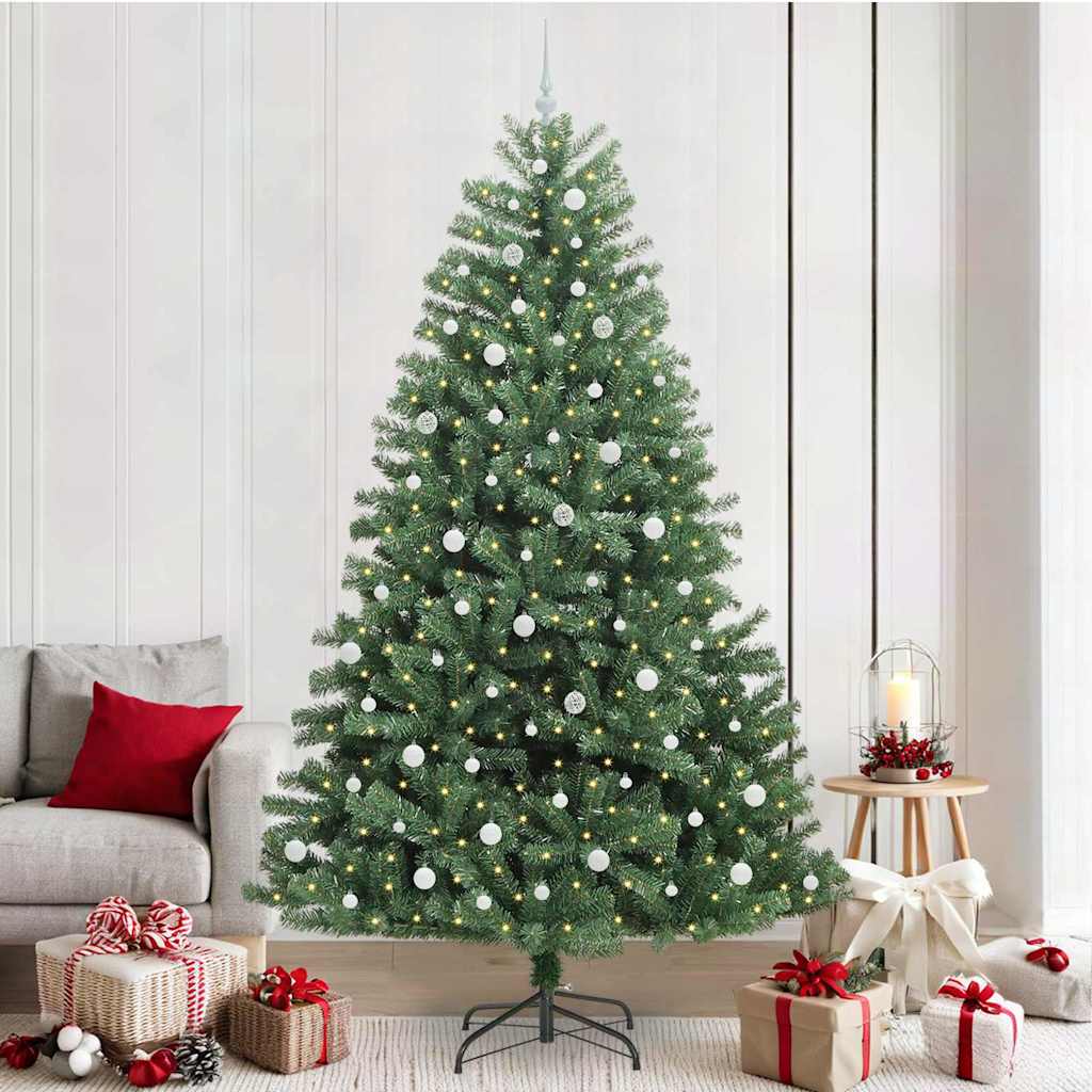 Kunstigt Hinged Juletræ Grøn 240 cm PVC og metal