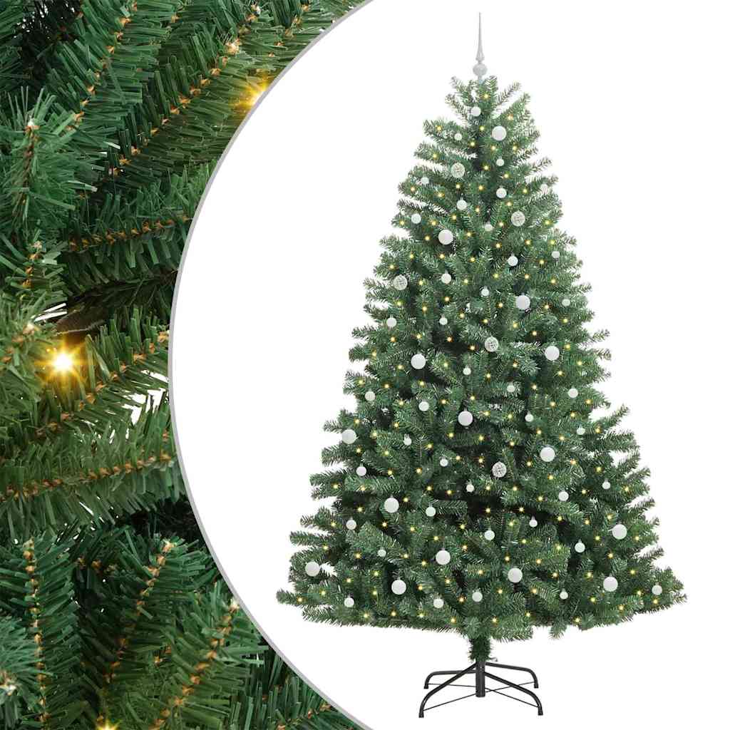 Kunstigt Hinged Juletræ Grøn 240 cm PVC og metal
