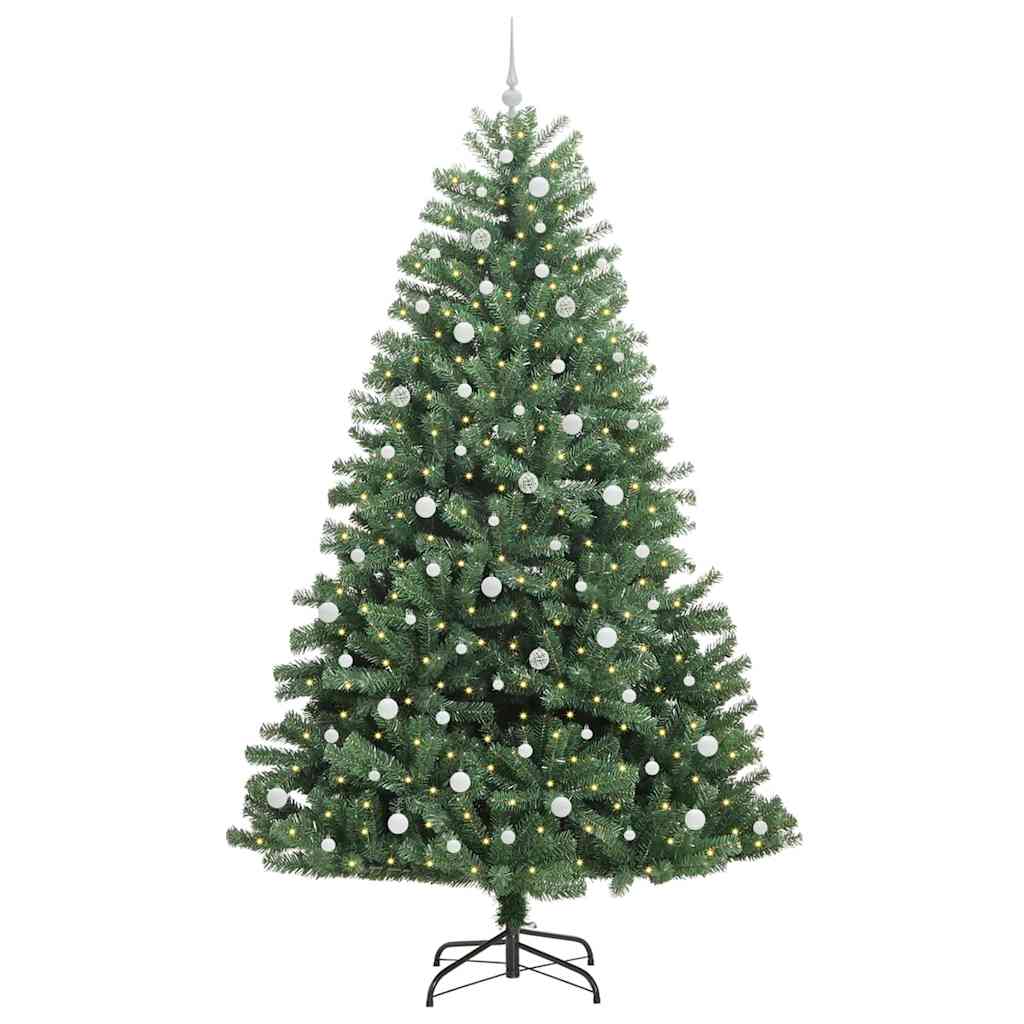Kunstigt Hinged Juletræ Grøn 240 cm PVC og metal