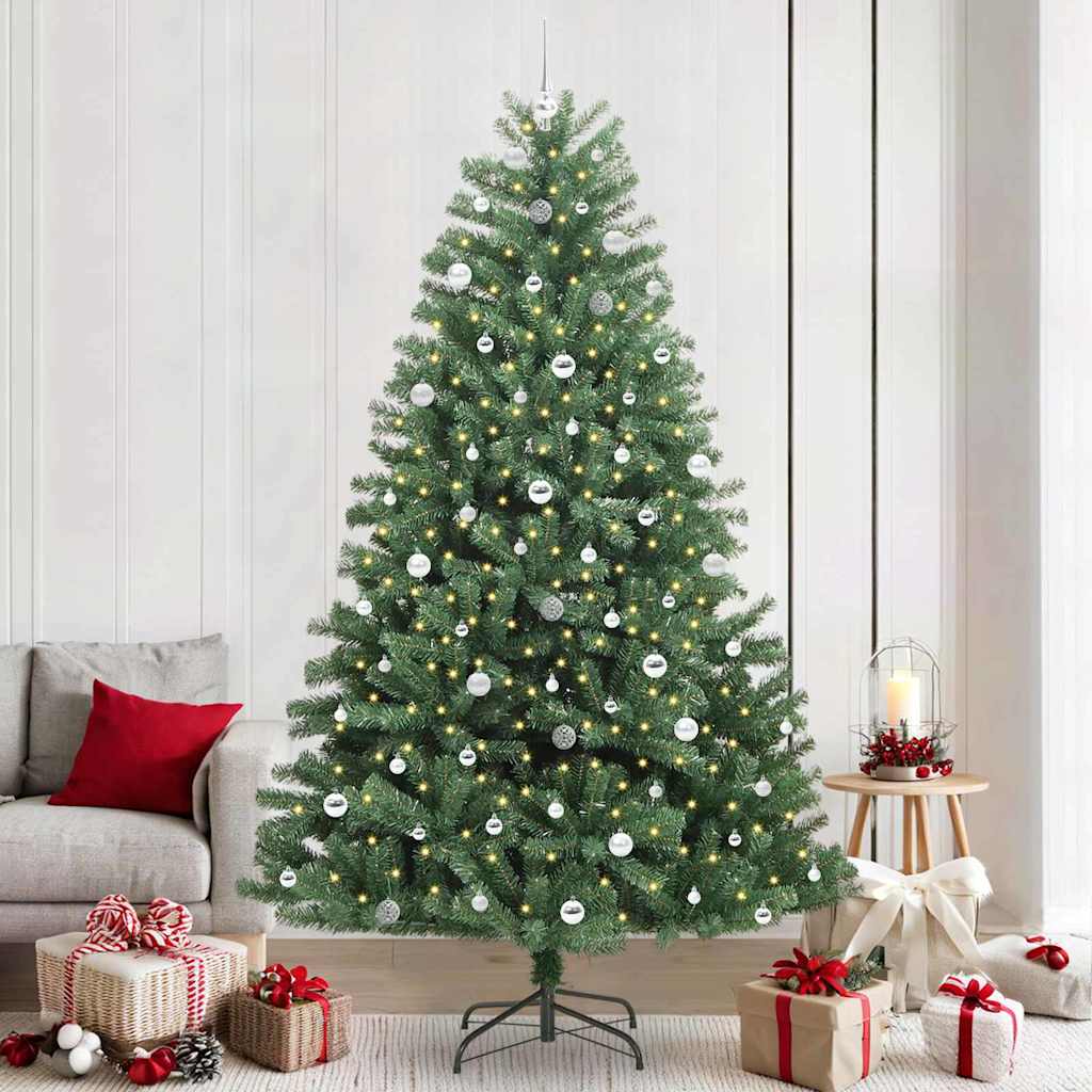 Kunstigt Hinged Juletræ Grøn 240 cm PVC og metal