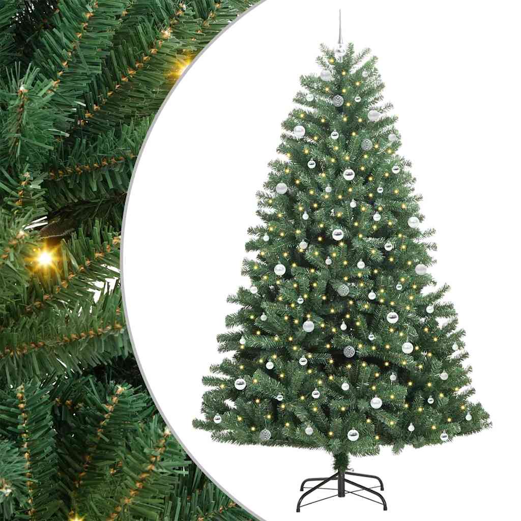 Kunstigt Hinged Juletræ Grøn 240 cm PVC og metal