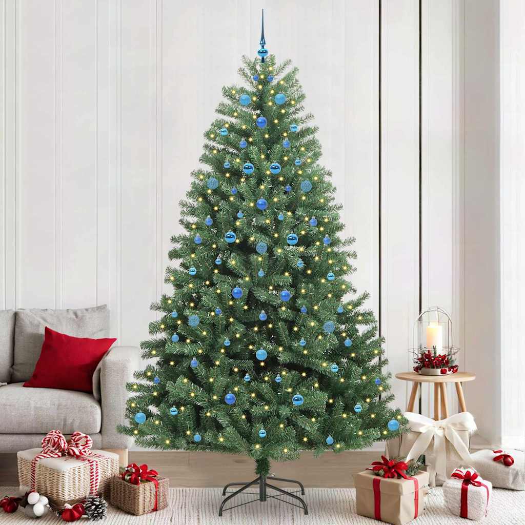 Kunstigt Hinged Juletræ Grøn 240 cm PVC og metal