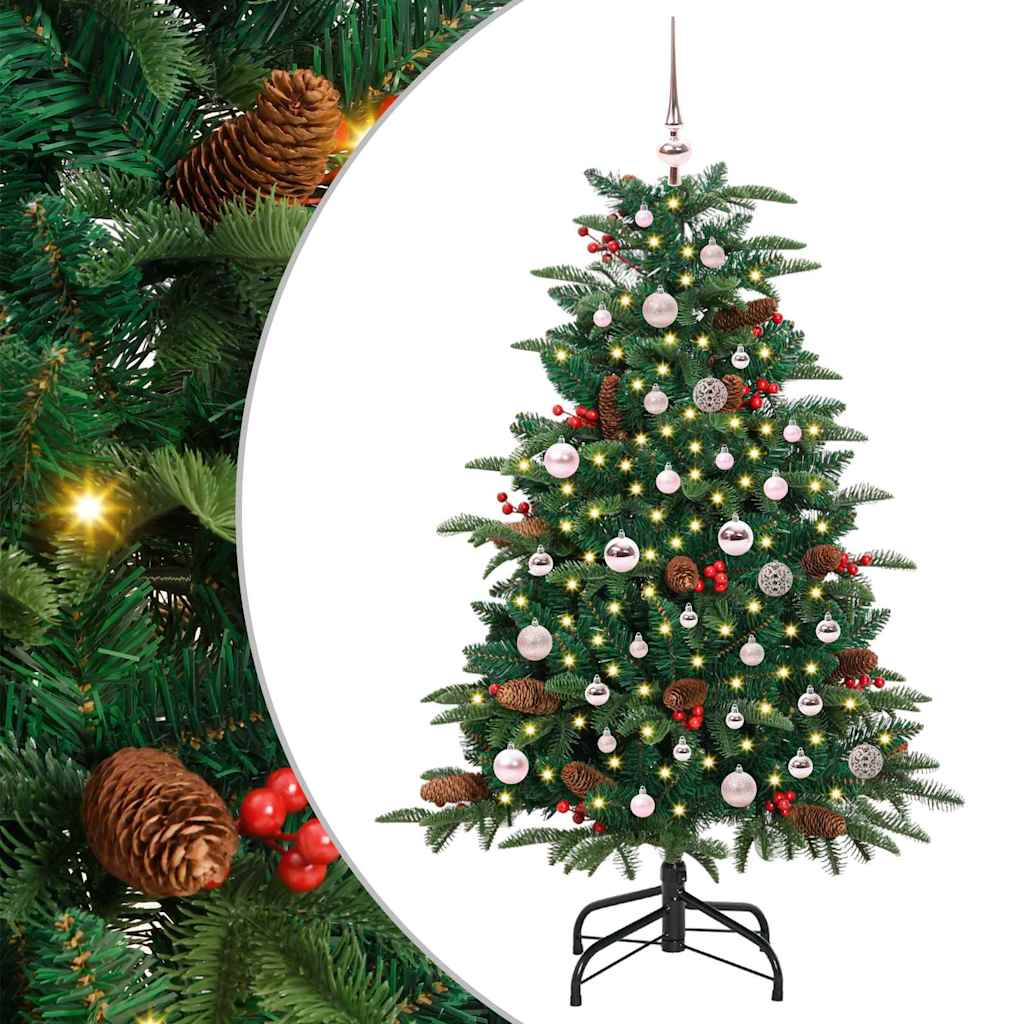 Kunstigt juletræ med stativ Grøn 150 cm PVC og metal og plast