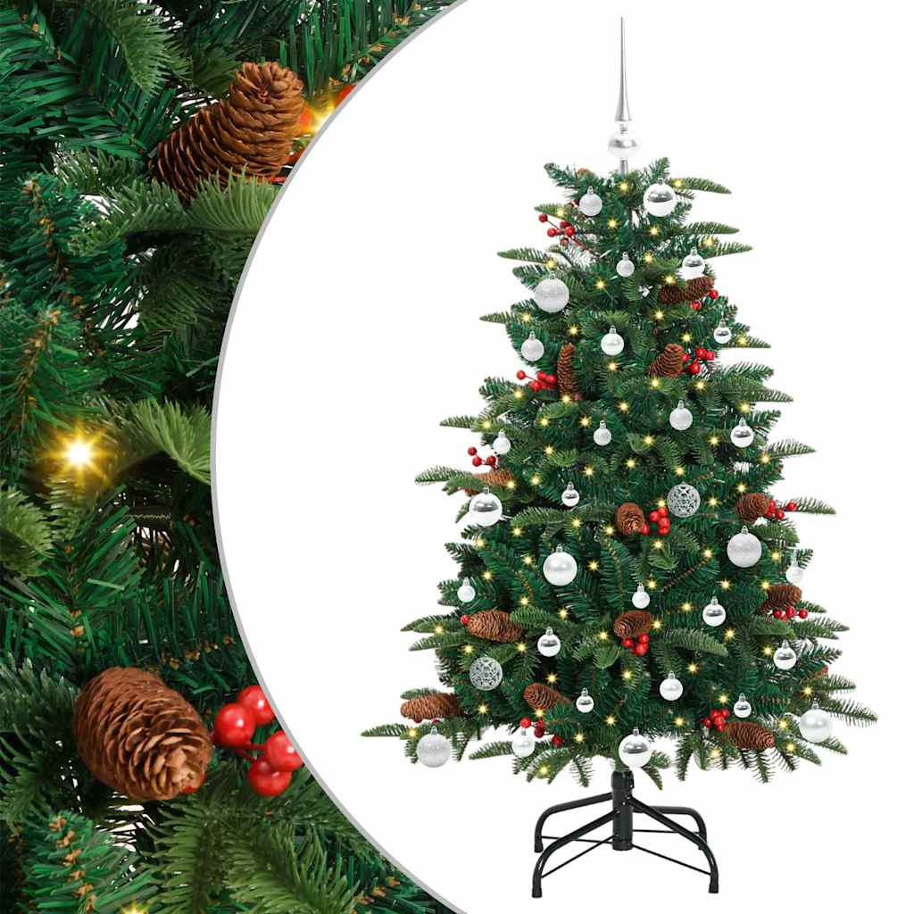 Kunstigt juletræ med stativ Grøn 150 cm PVC og metal og plast