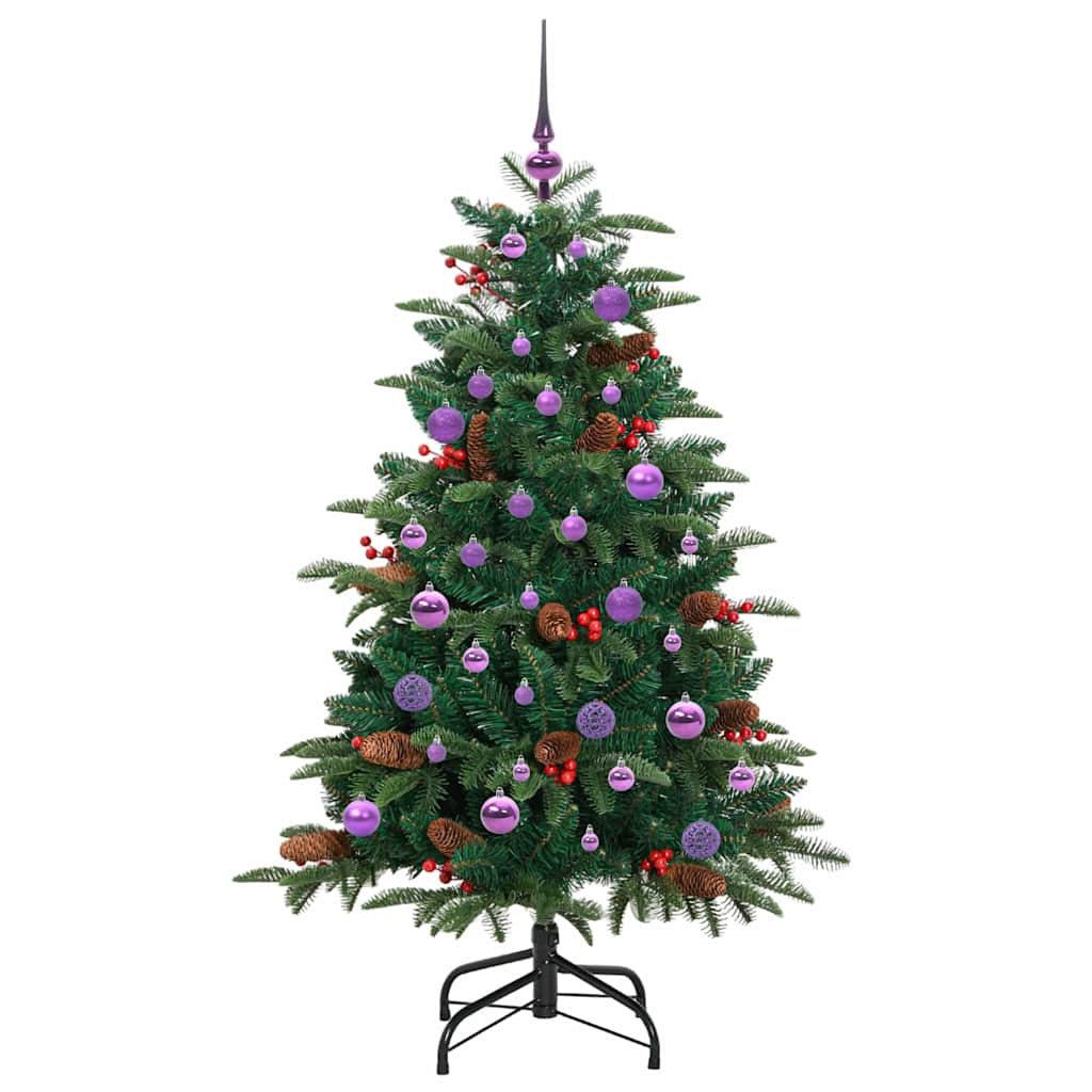 Kunstigt juletræ med stativ Grøn 150 cm PVC og metal og plast