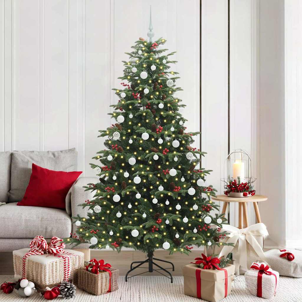 Kunstigt juletræ med stativ Grøn 180 cm PVC og metal og plast