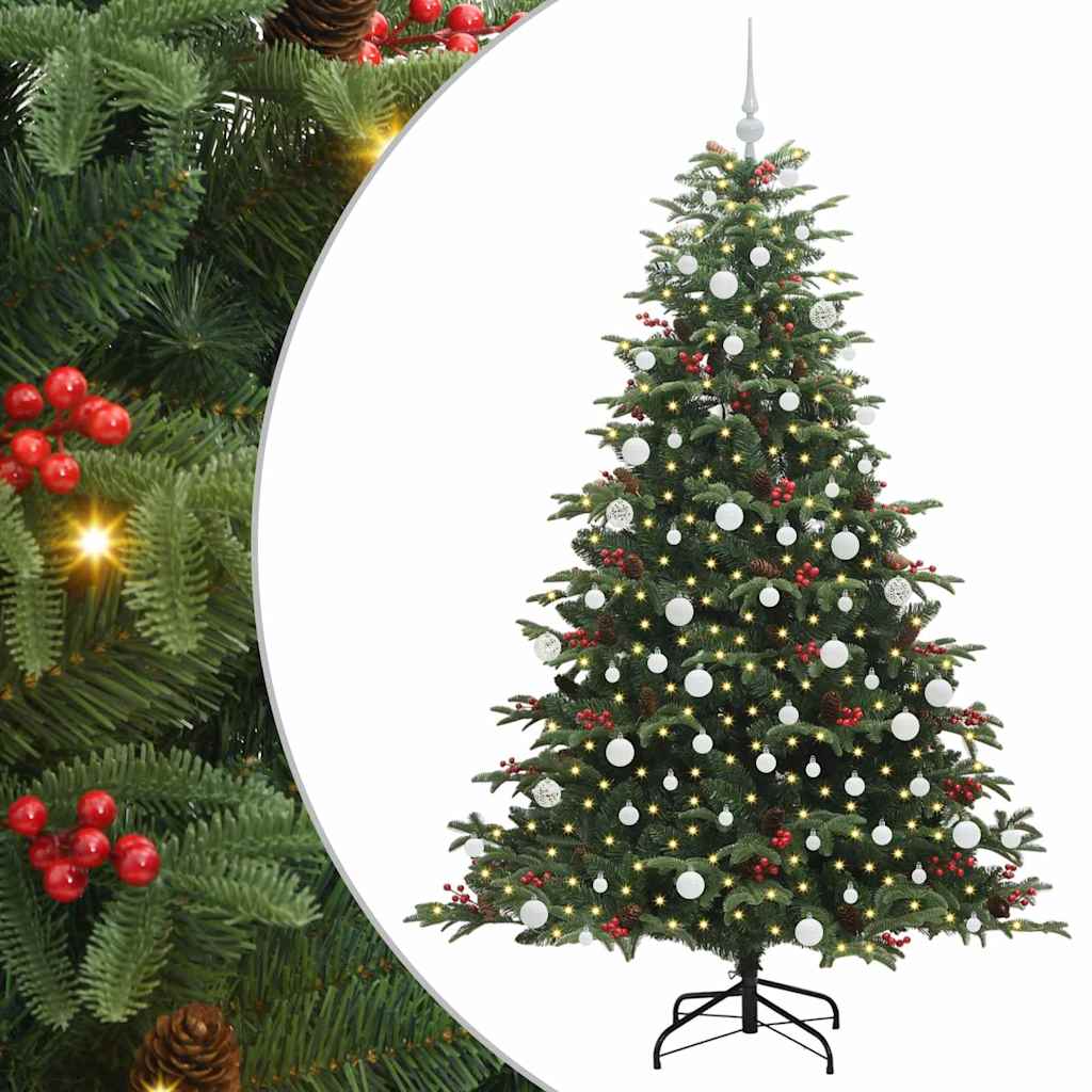 Kunstigt juletræ med stativ Grøn 180 cm PVC og metal og plast
