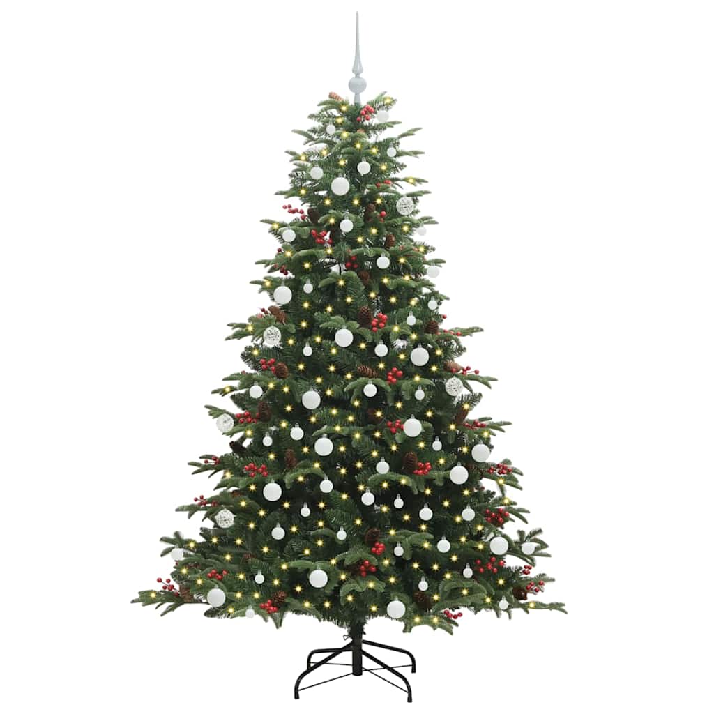 Kunstigt juletræ med stativ Grøn 180 cm PVC og metal og plast