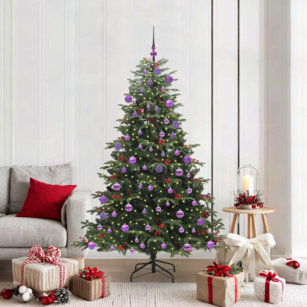 Kunstigt juletræ med stativ Grøn 180 cm PVC og metal og plast