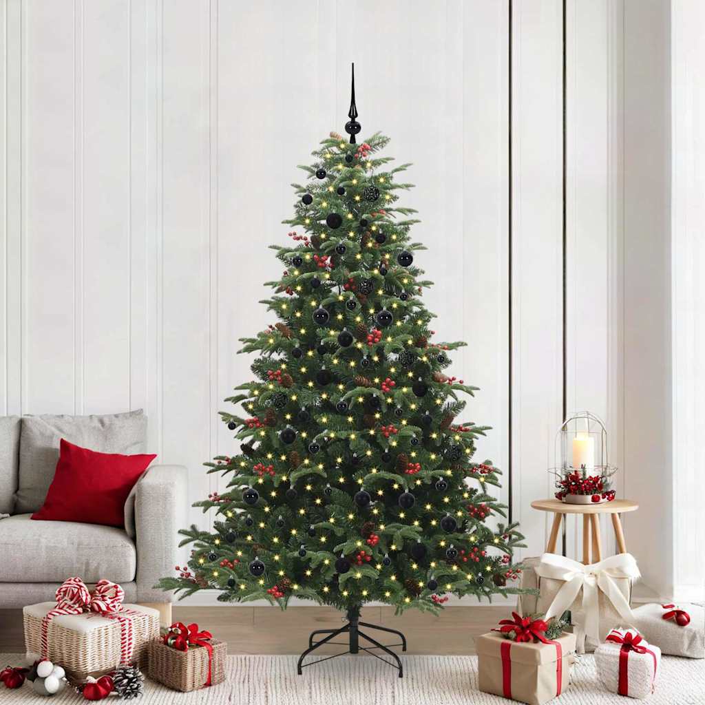 Kunstigt juletræ med stativ Grøn 210 cm PVC og metal og plast