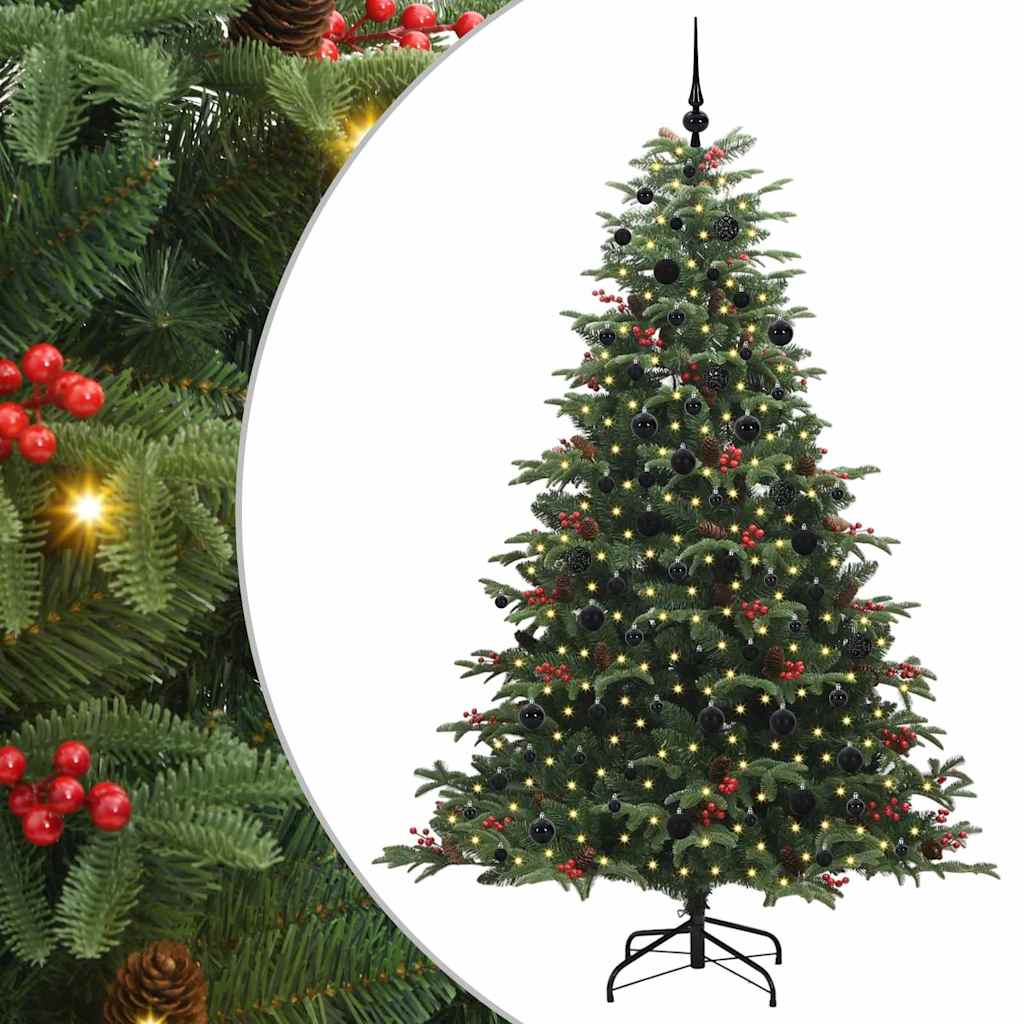 Kunstigt juletræ med stativ Grøn 210 cm PVC og metal og plast