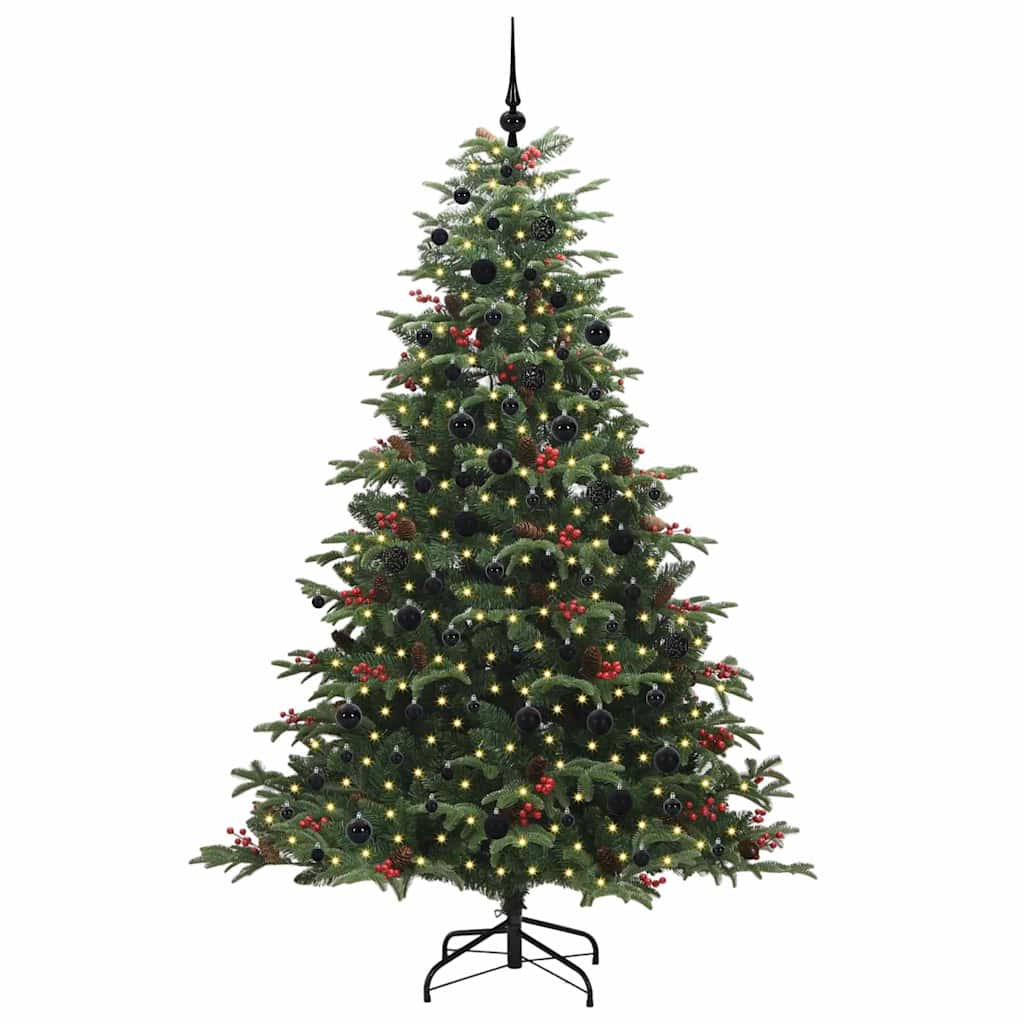 Kunstigt juletræ med stativ Grøn 210 cm PVC og metal og plast