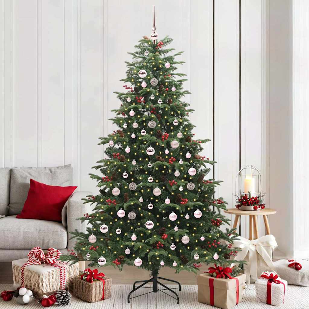 Kunstigt juletræ med stativ Grøn 210 cm PVC og metal og plast