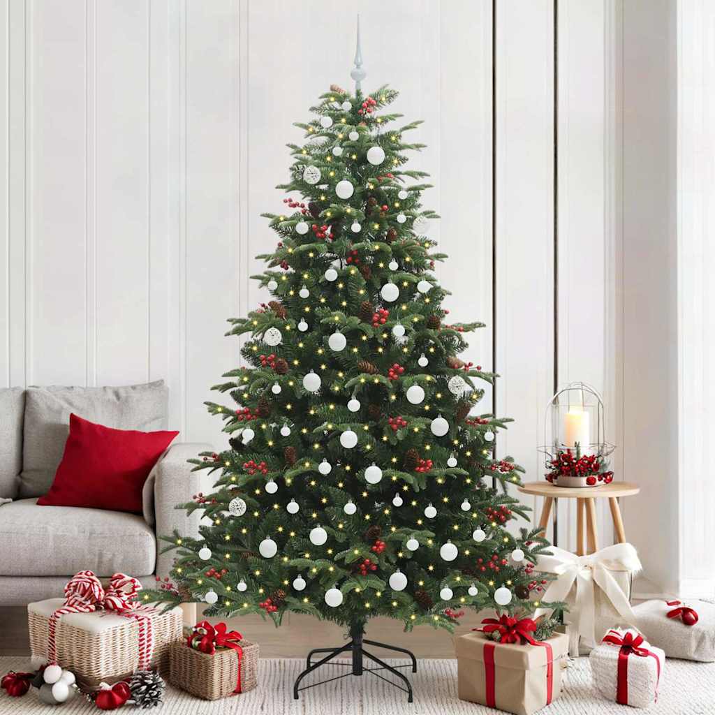 Kunstigt juletræ med stativ Grøn 210 cm PVC og metal og plast