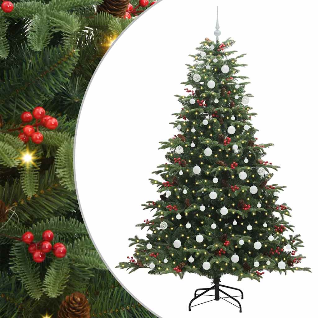 Kunstigt juletræ med stativ Grøn 210 cm PVC og metal og plast