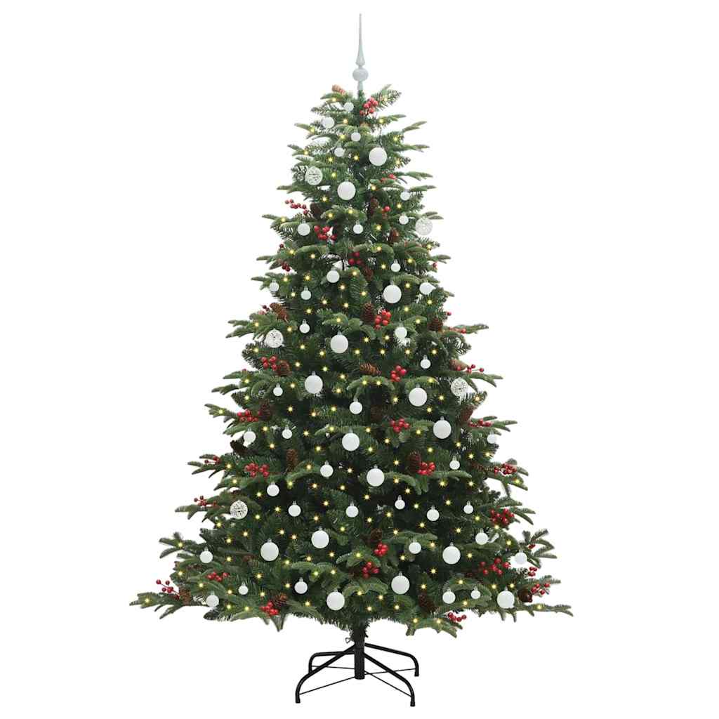 Kunstigt juletræ med stativ Grøn 210 cm PVC og metal og plast