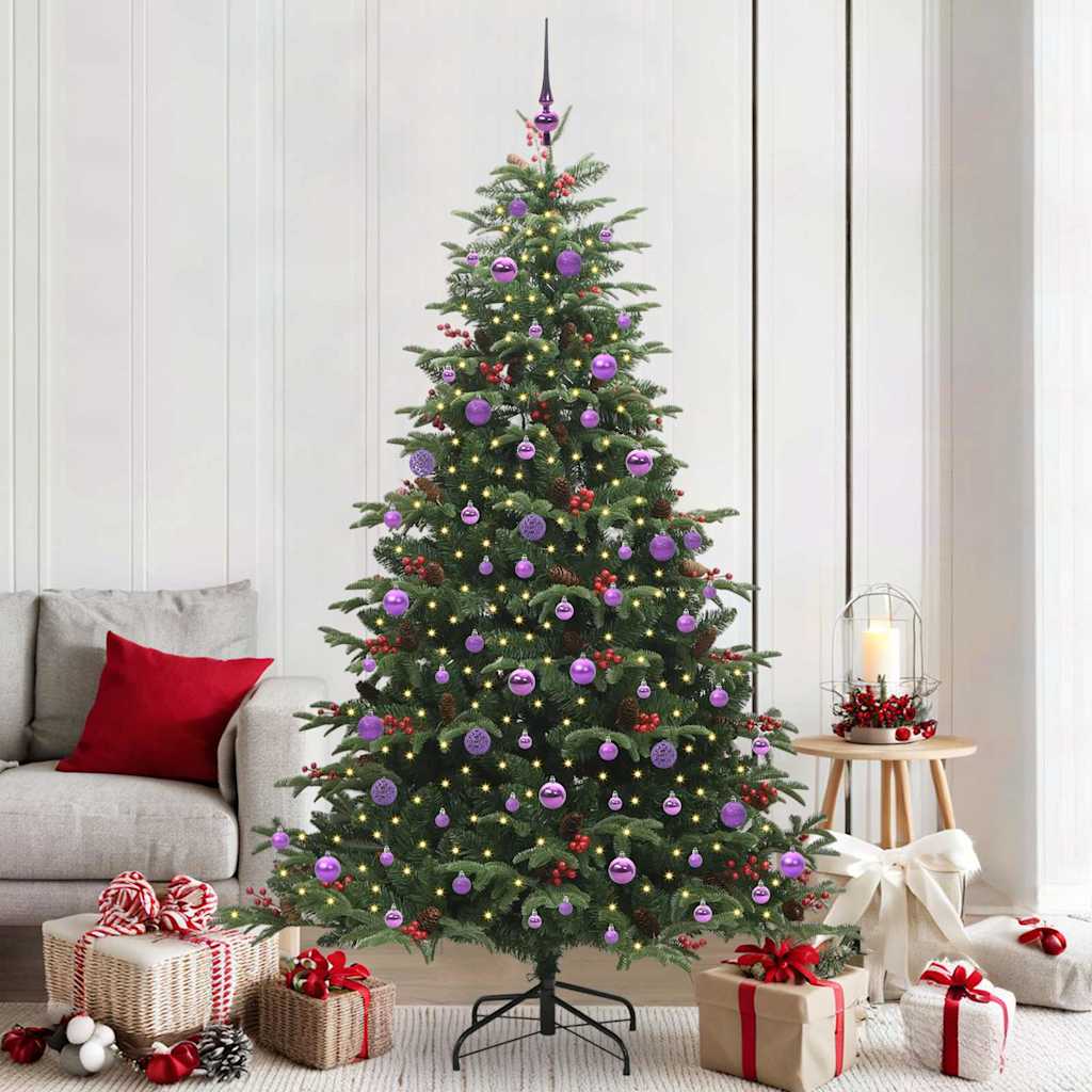 Kunstigt juletræ Grøn 210 cm PVC og metal og plast