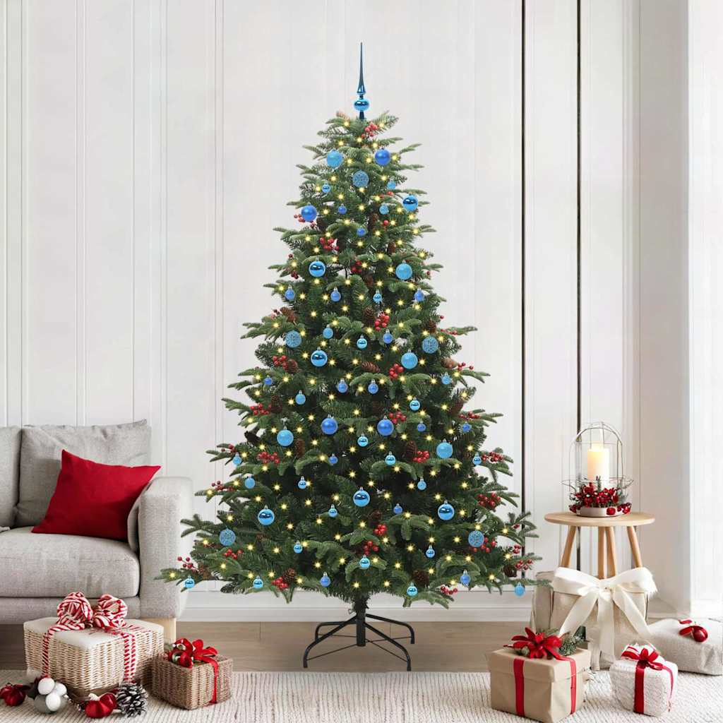 Kunstigt juletræ med stativ Grøn 210 cm PVC og metal og plast
