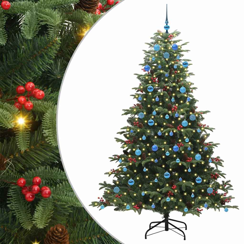Kunstigt juletræ med stativ Grøn 210 cm PVC og metal og plast