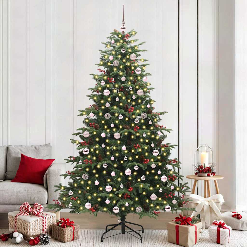 Kunstigt juletræ med stativ Grøn 240 cm PVC og metal og plast