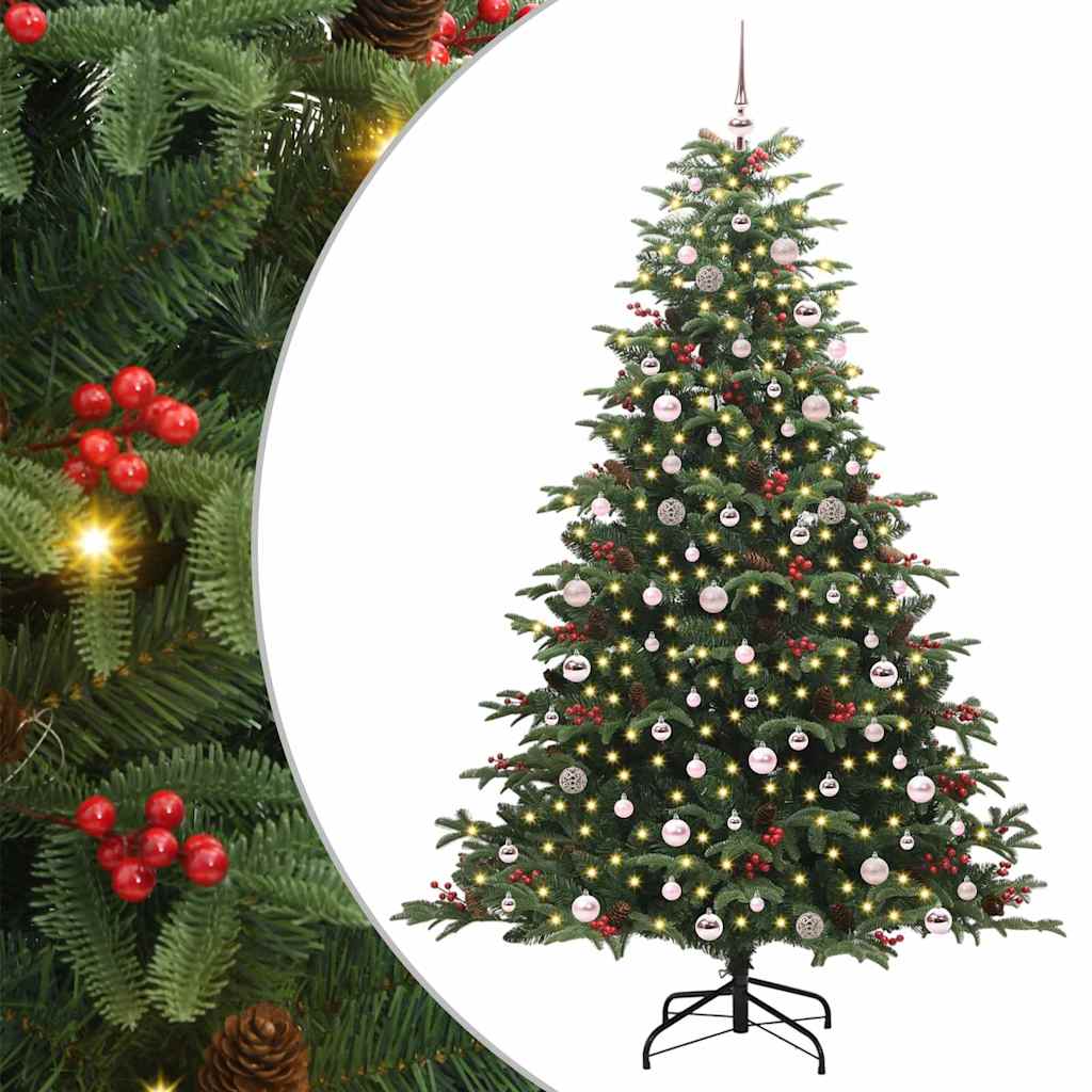 Kunstigt juletræ med stativ Grøn 240 cm PVC og metal og plast