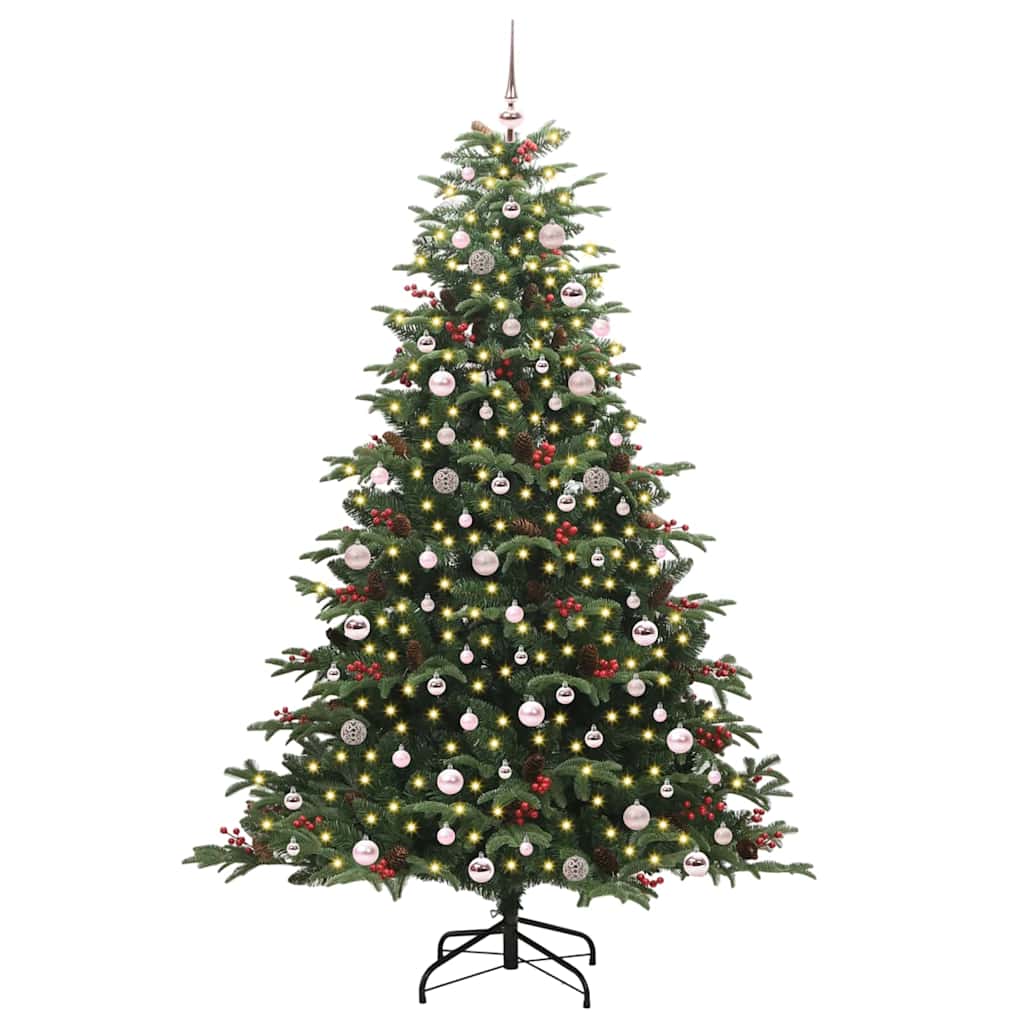 Kunstigt juletræ med stativ Grøn 240 cm PVC og metal og plast