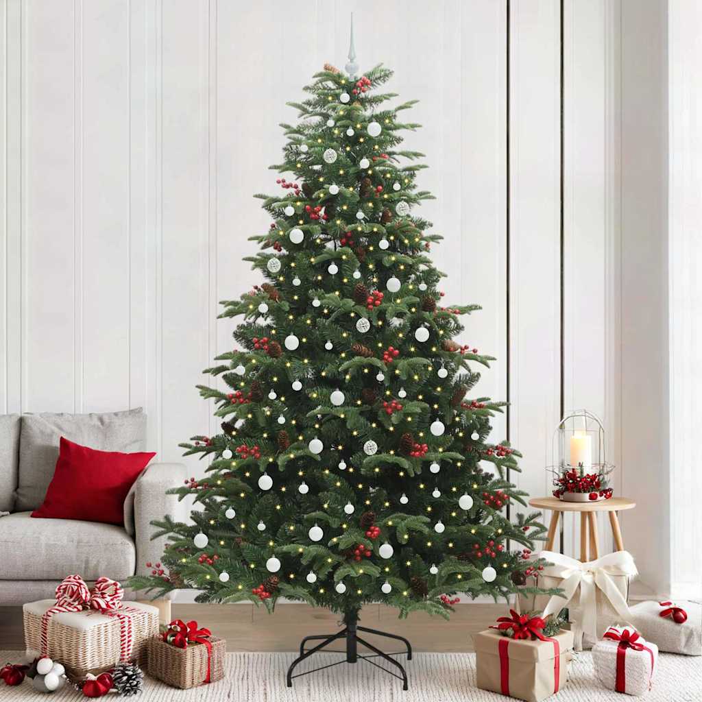 Kunstigt juletræ med stativ Grøn 240 cm PVC og metal og plast