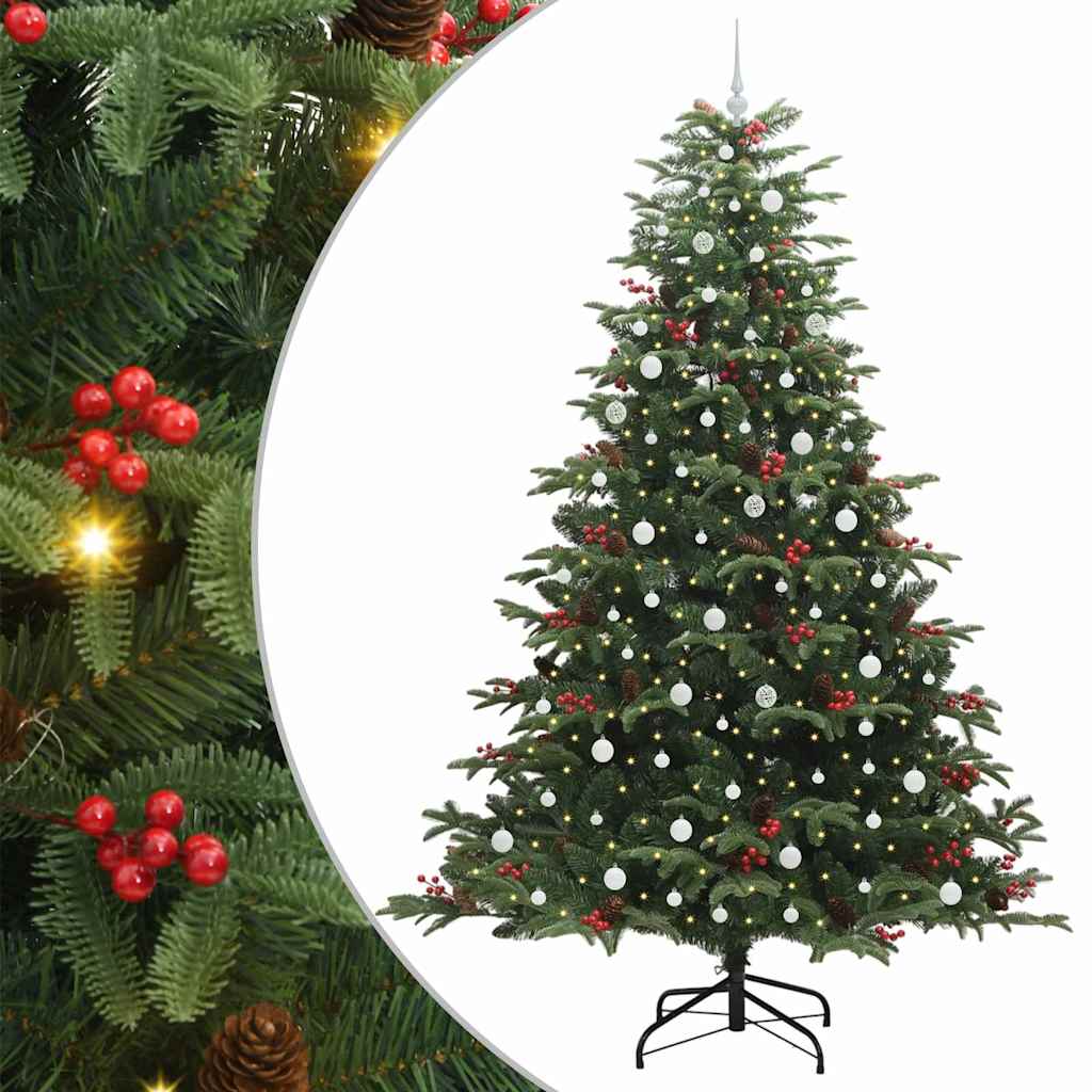 Kunstigt juletræ med stativ Grøn 240 cm PVC og metal og plast
