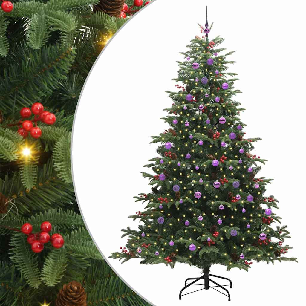 Kunstigt juletræ med stativ Grøn 240 cm PVC og metal og plast