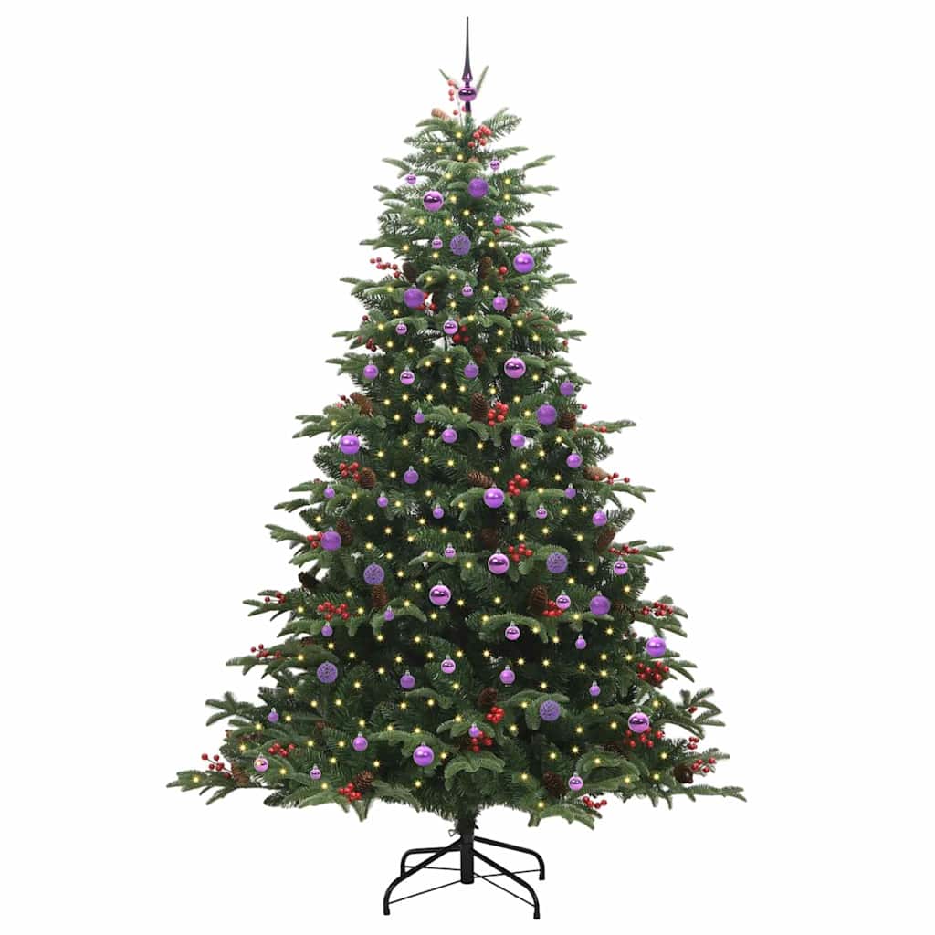 Kunstigt juletræ med stativ Grøn 240 cm PVC og metal og plast