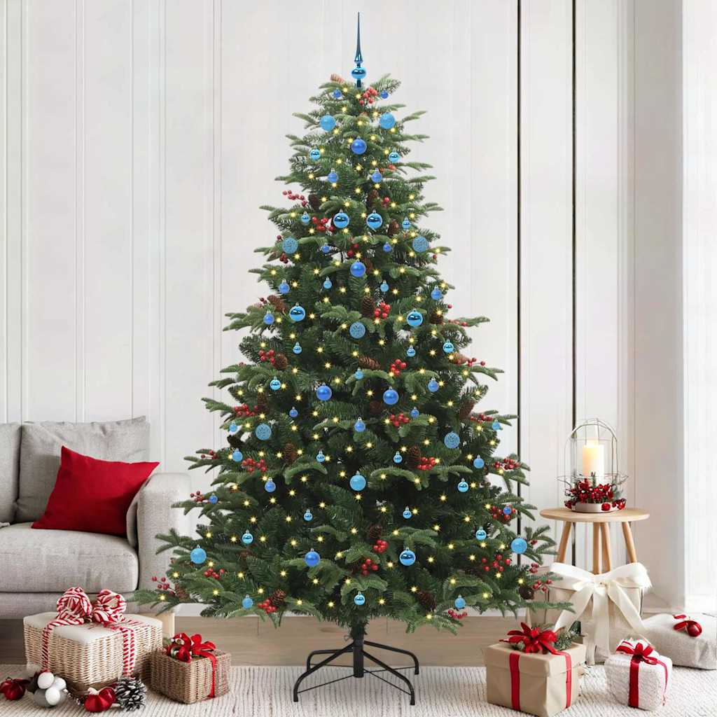 Kunstigt juletræ med stativ Grøn 240 cm PVC og metal og plast