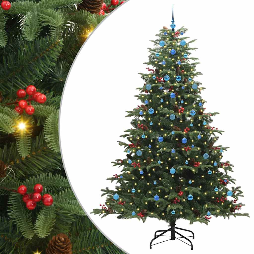Kunstigt juletræ med stativ Grøn 240 cm PVC og metal og plast