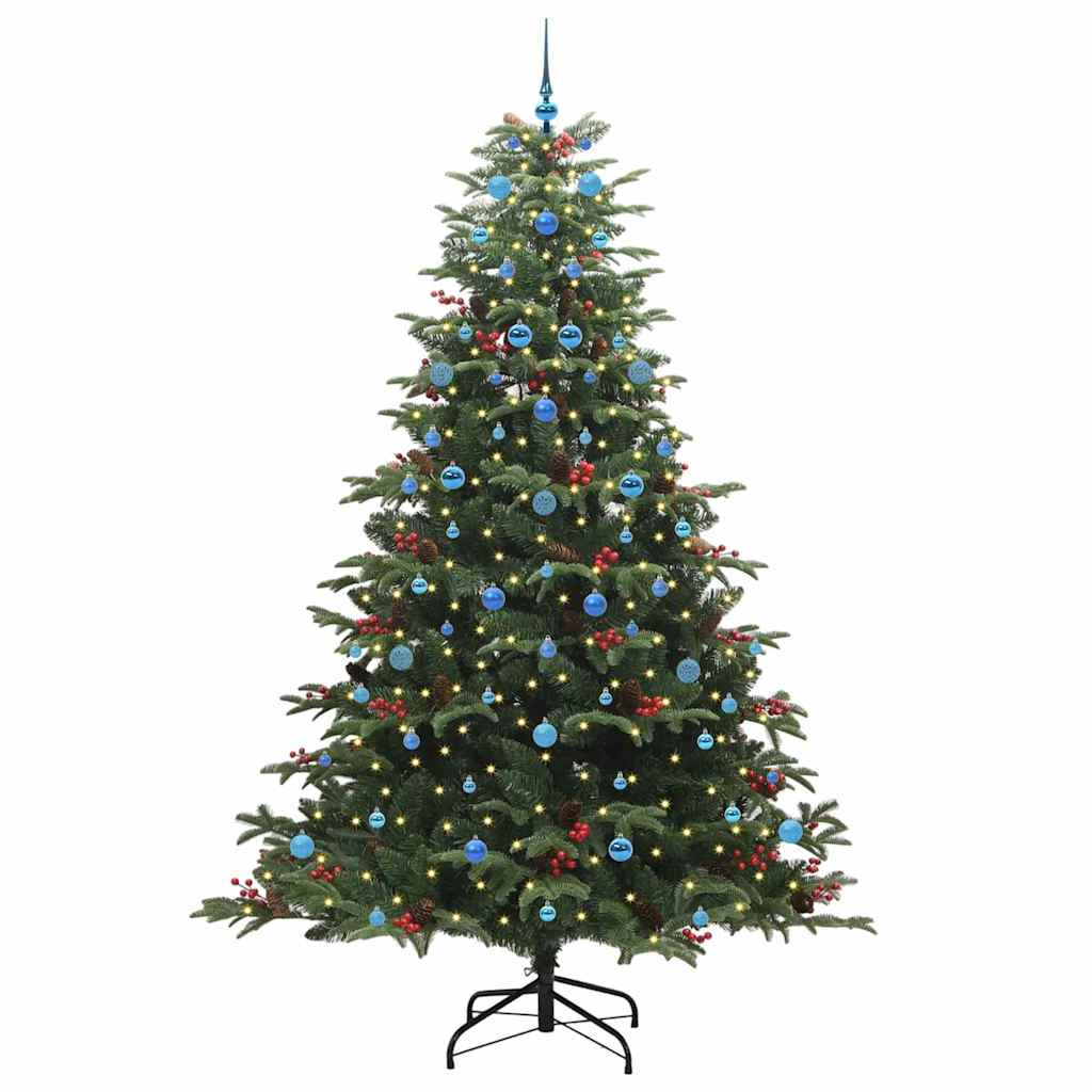 Kunstigt juletræ med stativ Grøn 240 cm PVC og metal og plast