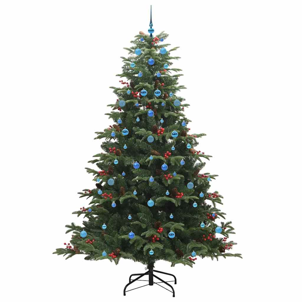 Kunstigt juletræ med stativ Grøn 240 cm PVC og metal og plast