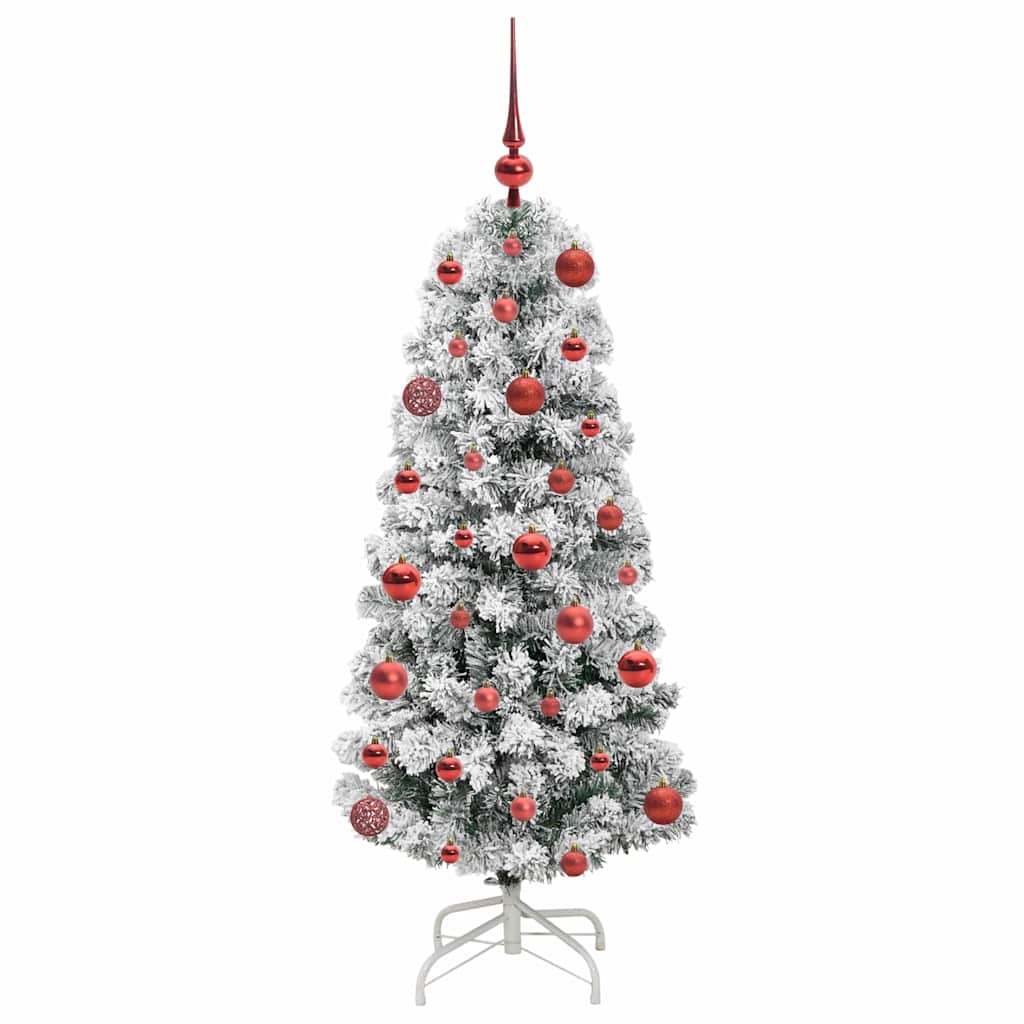 Kunstigt Hinged Juletræ 150 LED'er Grøn og Hvid 120 cm