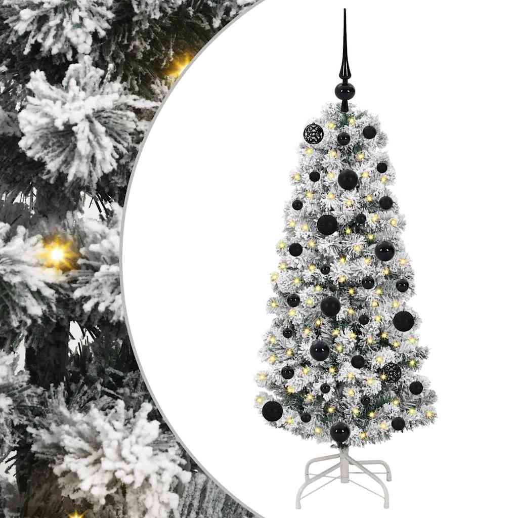 Kunstigt Hinged Juletræ 150 LED'er Grøn og Hvid 120 cm