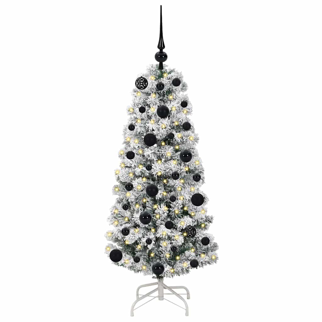 Kunstigt Hinged Juletræ 150 LED'er Grøn og Hvid 120 cm