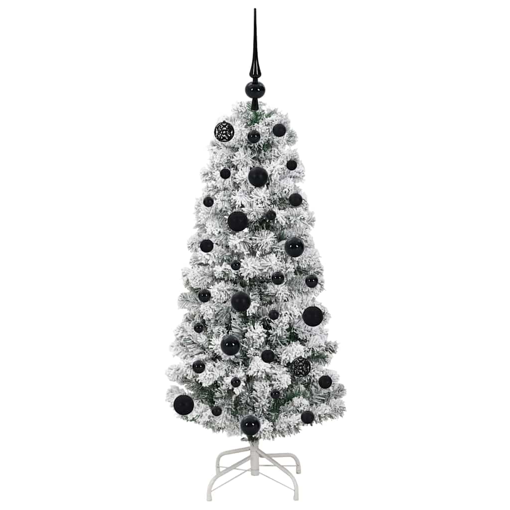 Kunstigt Hinged Juletræ 150 LED'er Grøn og Hvid 120 cm