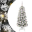Kunstigt Hinged Juletræ 150 LED'er Grøn og Hvid 120 cm