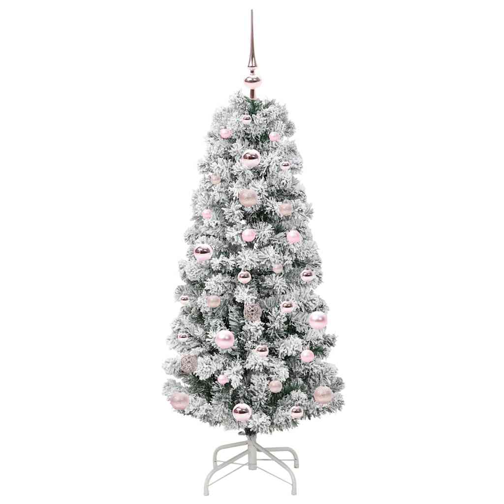 Kunstigt Hinged Juletræ 150 LED'er Grøn og Hvid 120 cm