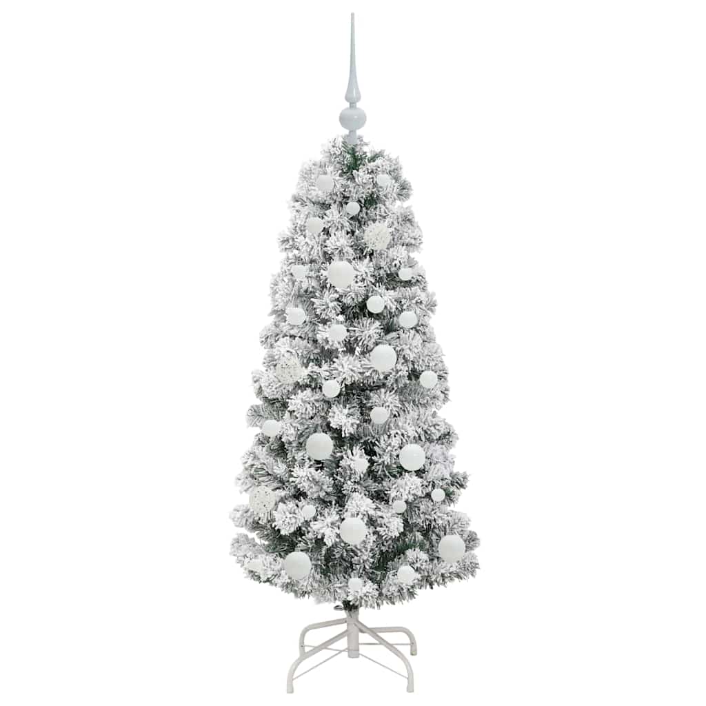 Kunstigt Hinged Juletræ 150 LED'er Grøn og Hvid 120 cm