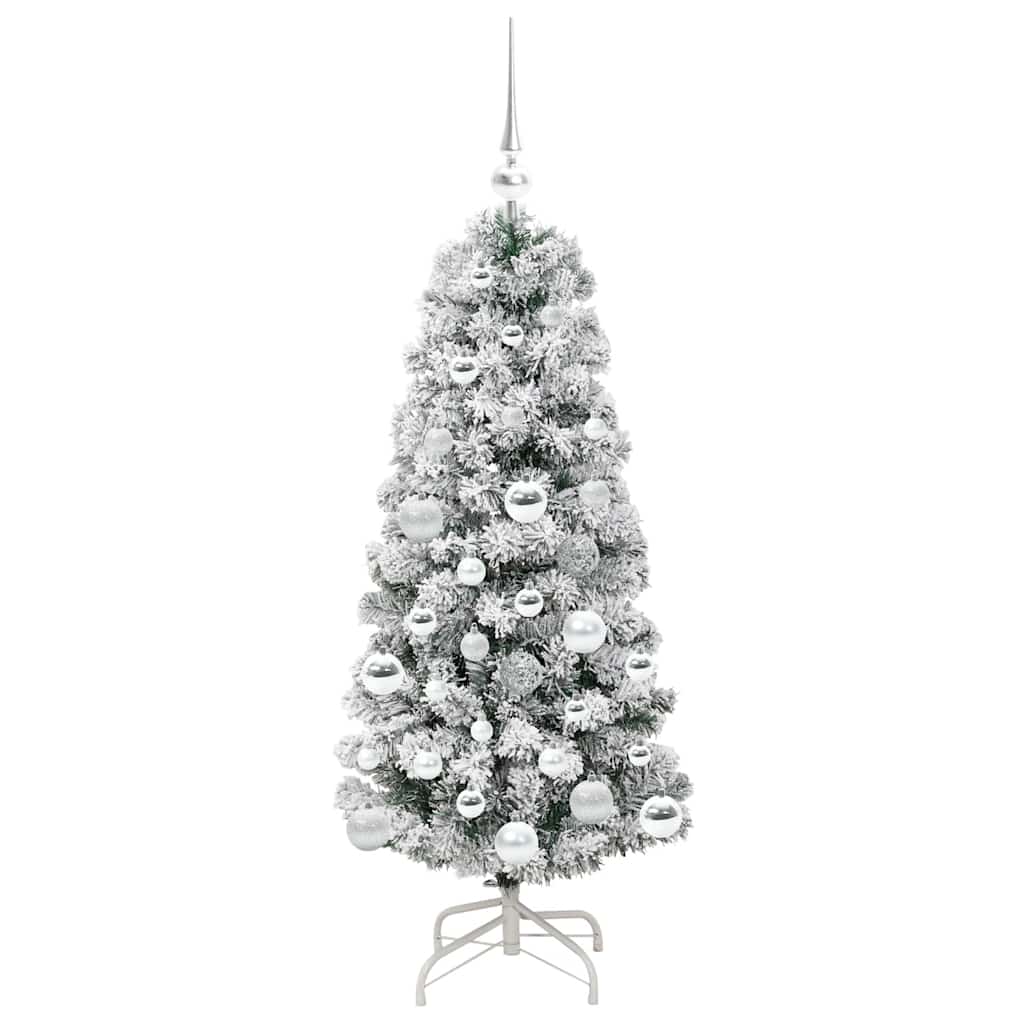 Kunstigt Hinged Juletræ 150 LED'er Grøn og Hvid 120 cm