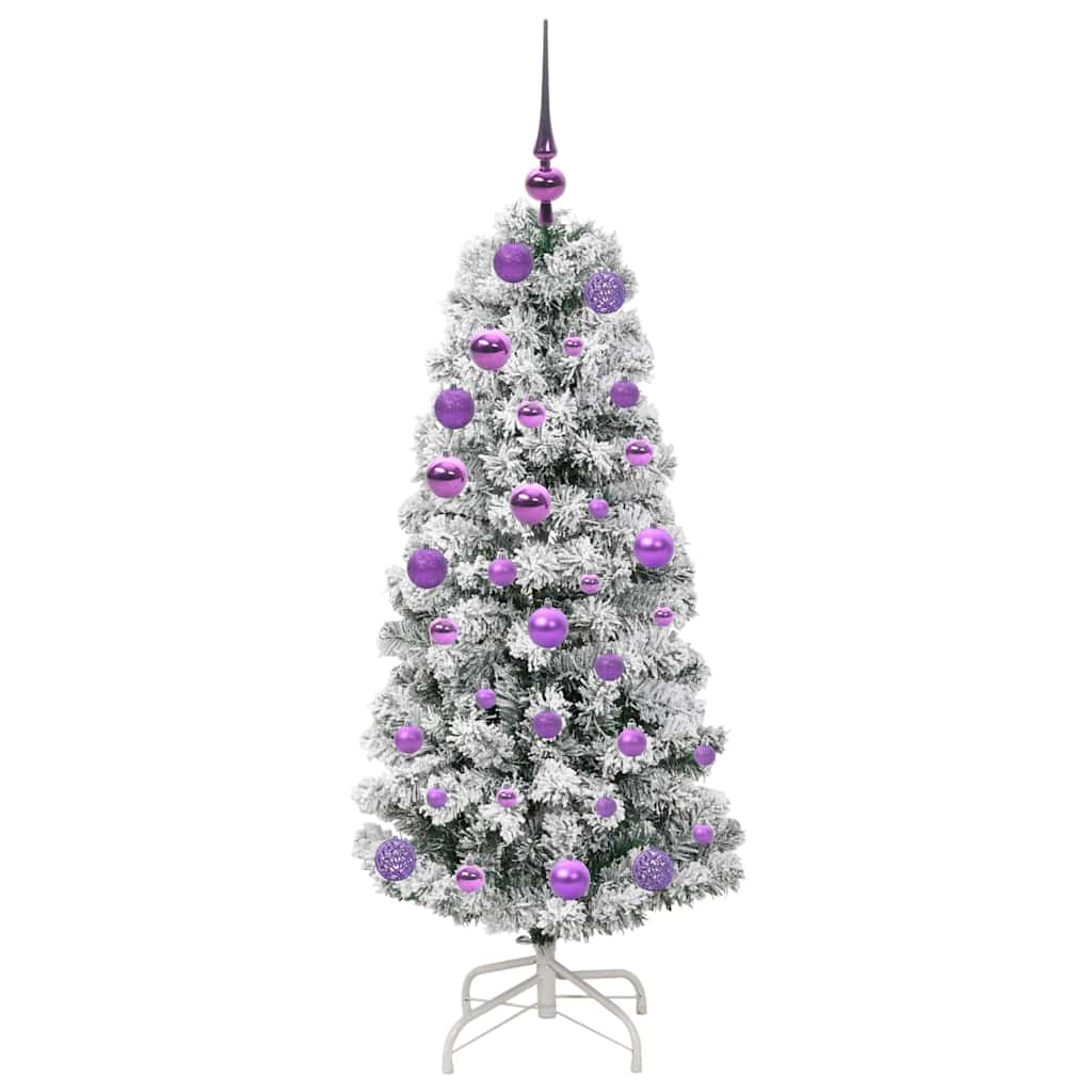 Kunstigt Hinged Juletræ 150 LED'er Grøn og Hvid 120 cm