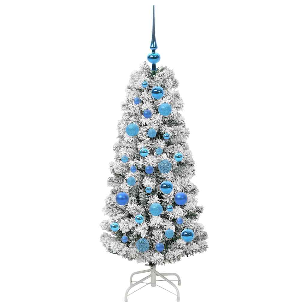 Kunstigt Hinged Juletræ 150 LED'er Grøn og Hvid 120 cm