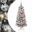 Kunstigt Hinged Juletræ 150 LED'er Grøn og Hvid 150 cm