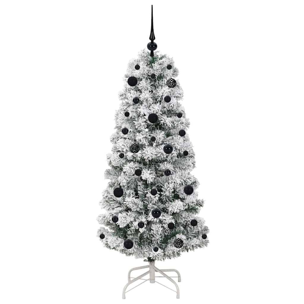 Kunstigt Hinged Juletræ 150 LED'er Grøn og Hvid 150 cm