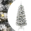 Kunstigt Hinged Juletræ 150 LED'er Grøn og Hvid 150 cm